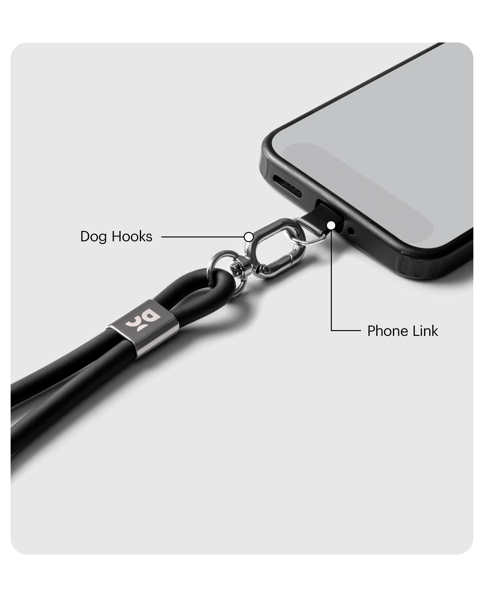 Black Anchor Silicone Phone Lanyard - Image 6