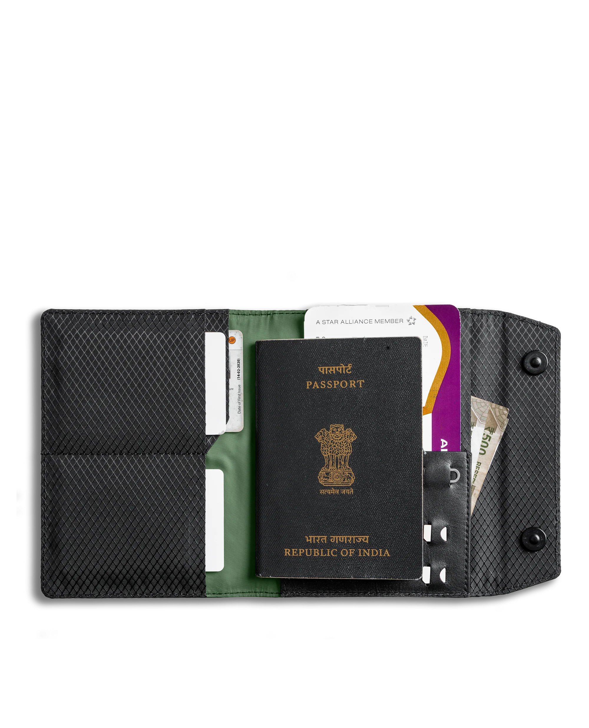 Black Ripstop Lounge Passport Wallet - Image 5