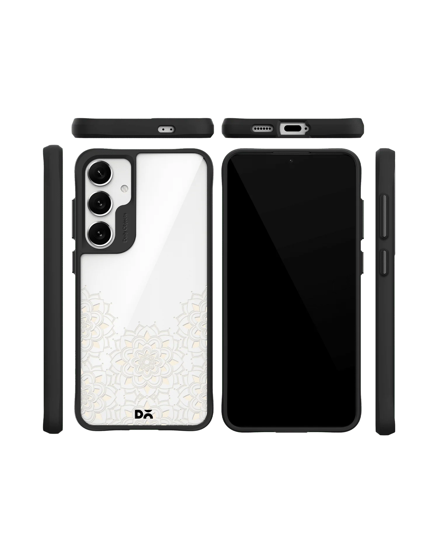 Mandala Flake Off White Black Hybrid Clear Case Cover For Samsung Galaxy S24 - Image 10