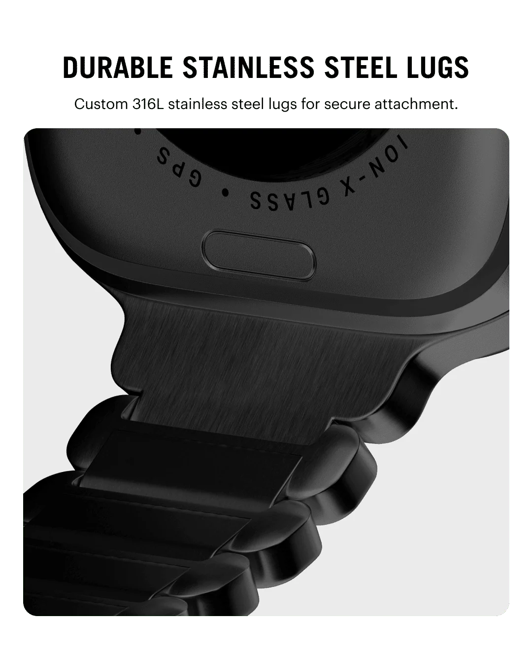 Noir Link Steel Apple Watch Band - Image 14