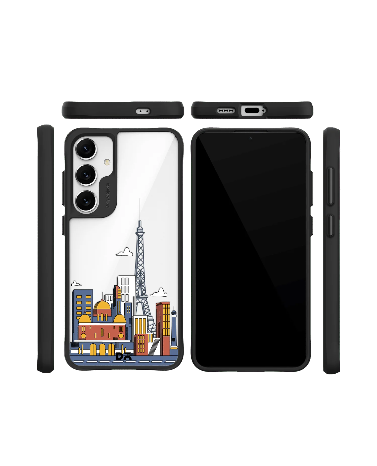Paris Skyline Black Hybrid Clear Case Cover For Samsung Galaxy S24 - Image 10