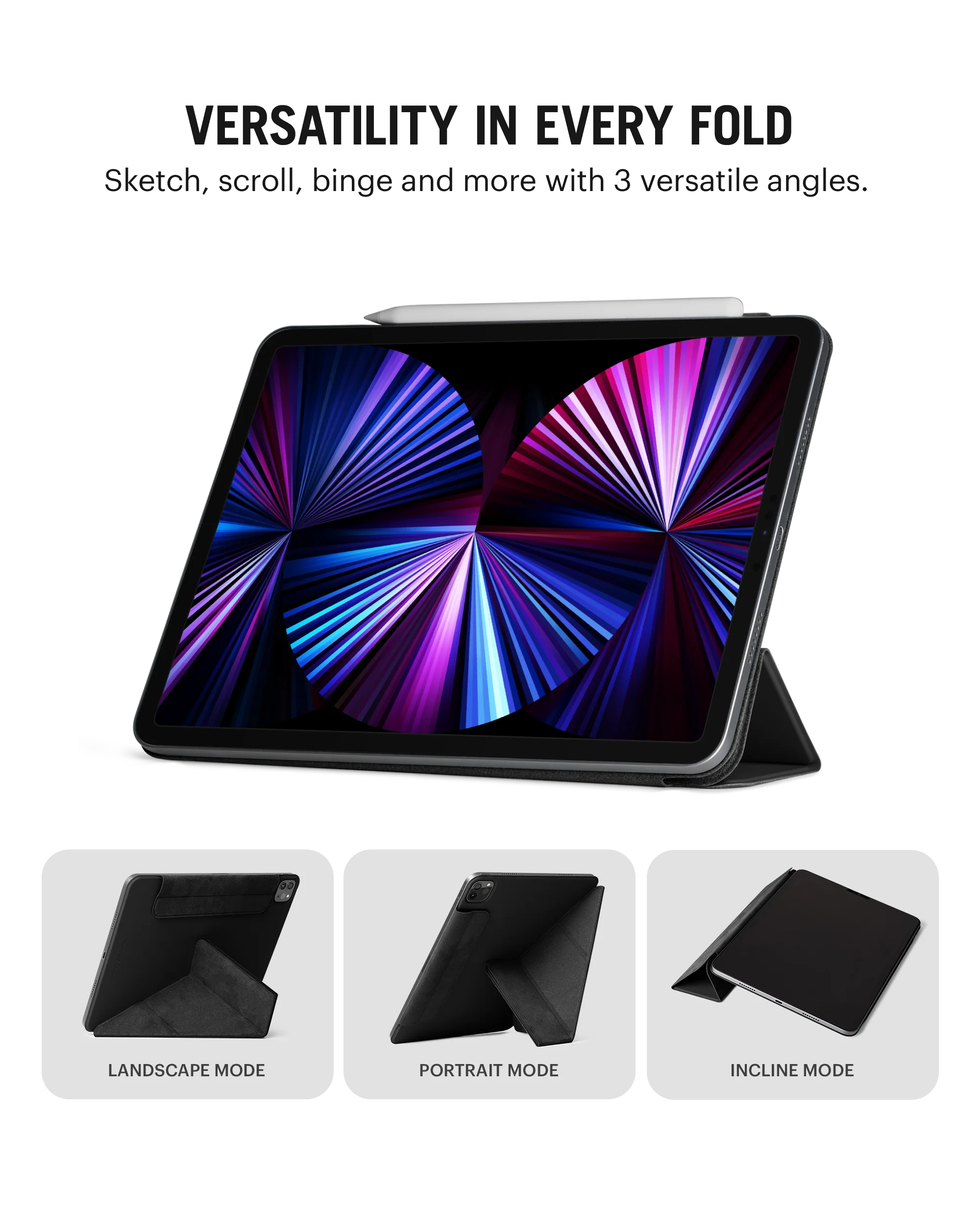 Pleat Y-Fold Magnetic iPad Case for iPad Pro 6 2022 12.9 Inch - Image 5